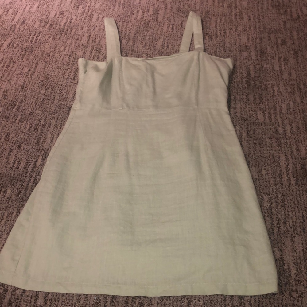 A mint green mini dress